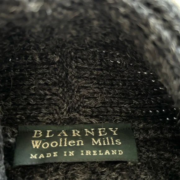 Dark Gray Blarney Woollen Mills Pure New Wool Cardigan Sweater Large - Picture 2 of 12